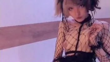 Goth girl masturbates with dildo to shaking orgasm