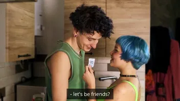 Blue Hair Alt Girl Passionate Bedroom Sex