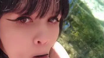 Petite Goth Babe Sucks And Fucks Outdoors