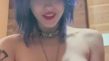 Petite Goth Babe Takes a Creampie Ride