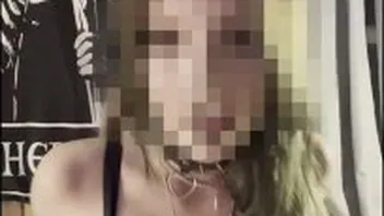 Goth Girl in Fishnets Uses Her Boyfriend
