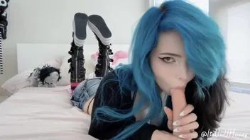 Big Titty Emo Girl Gives Sloppy POV Blowjob