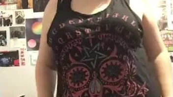 Thick Goth Girlfriend Teases In Strip Show
