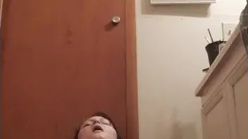 Goth Girl Solo Fingering in Tiny Bathroom