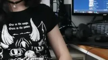 Big Dick Goth Trans Girl Strokes to Cumshot
