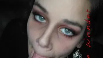 Pale Vampire Girl Sucks Cock For A Big Cumload