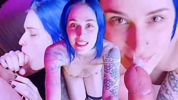 Shy Goth Girlfriend Begs for Facial Cumshot
