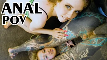 Tattooed Lesbians Share BBC in Hot Anal Threesome
