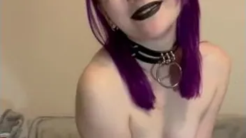 Petite Goth Girl Grinds Pillow to Orgasm
