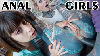 Tattooed Threesome Rough Anal Gape and Facial